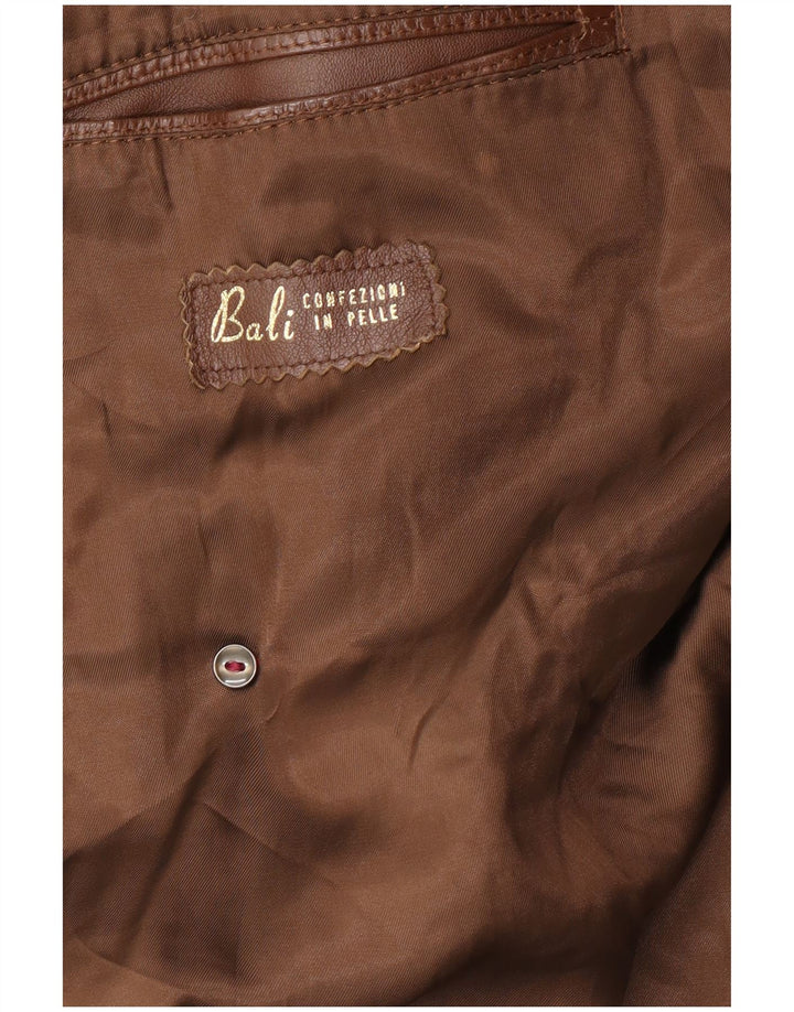 Cappotto in pelle da uomo VINTAGE UK 38 Pelle marrone medio