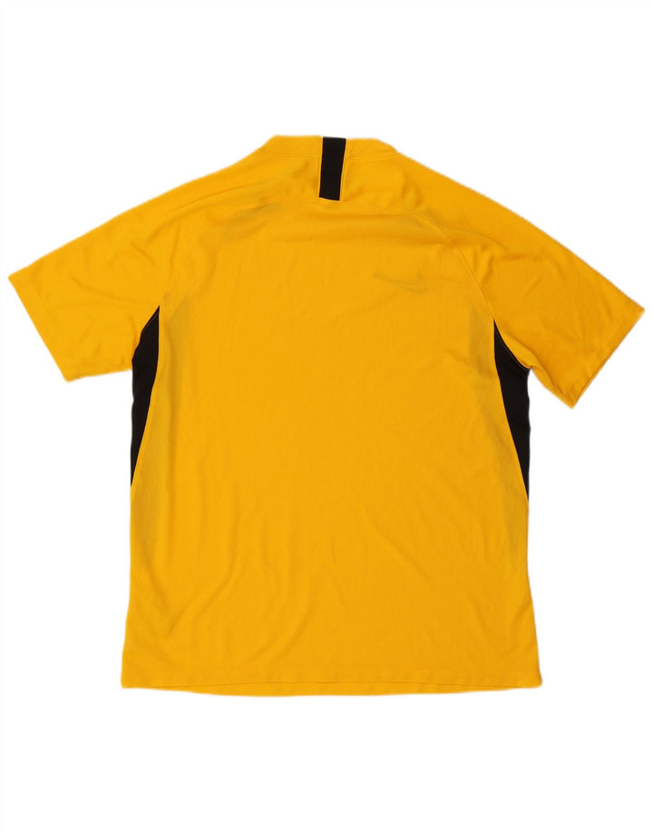 T-shirt Nike da uomo Dri Fit Top XL giallo in poliestere color block
