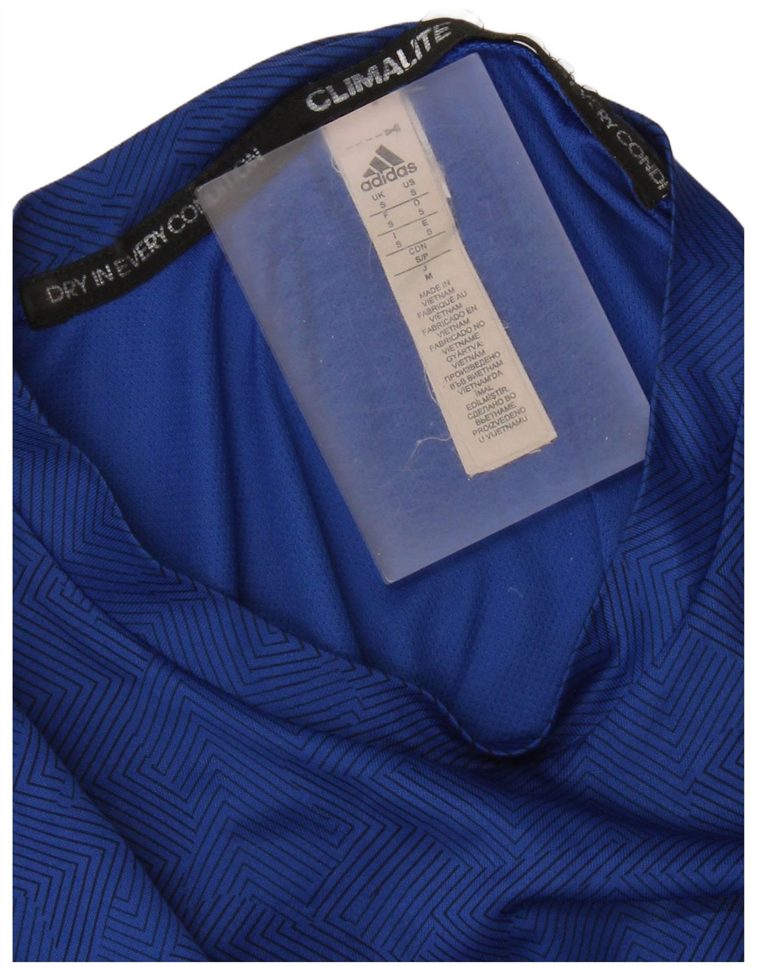 T-shirt Adidas Climalite da donna Top piccolo poliestere geometrico blu