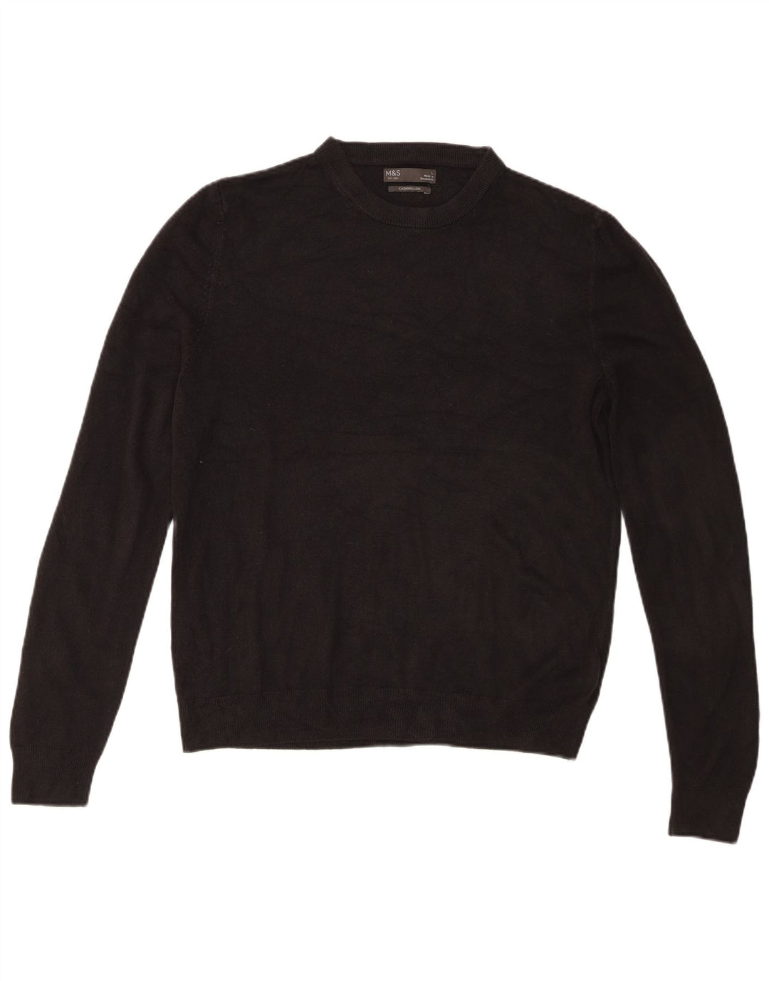 Maglione maglione girocollo da uomo Marks & Spencer grande acrilico nero