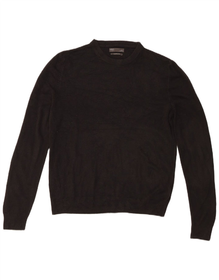 Maglione maglione girocollo da uomo Marks & Spencer grande acrilico nero