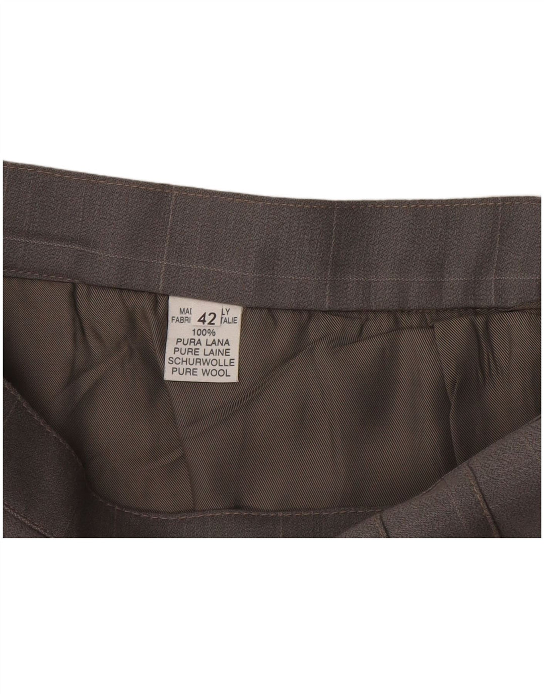 Minigonna a pieghe vintage da donna IT 42 media W28 lana a quadri grigia