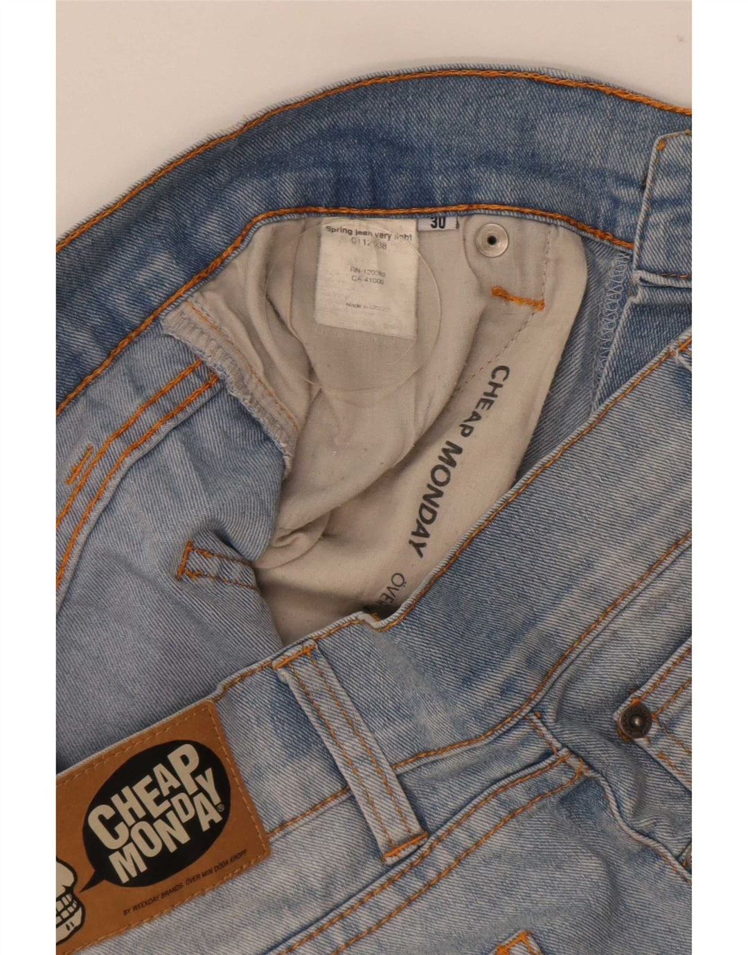 Pantaloncini di jeans da donna economici Monday medi W30 blu