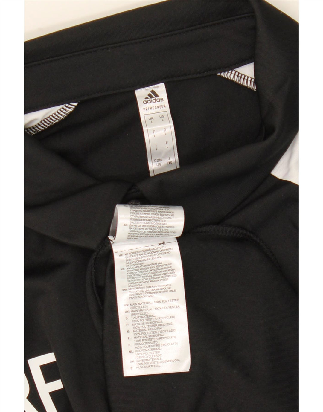Polo grafica da uomo Adidas grande in poliestere color block nero
