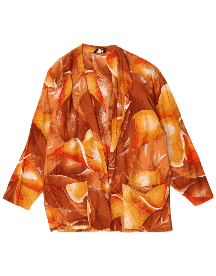 Giacca blazer da donna a 1 bottone Rene IT 44 Marrone medio floreale