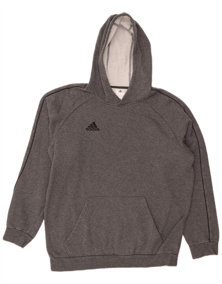 Maglione con cappuccio da uomo ADIDAS grande in cotone grigio