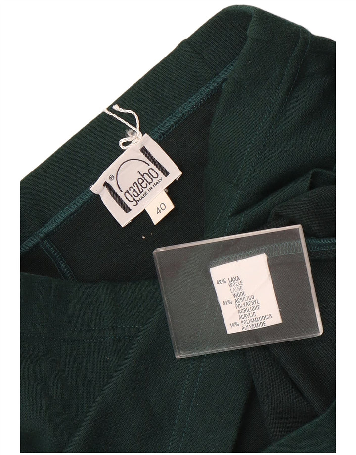 Gonna tubino vintage da donna IT 40 piccola W32 lana verde