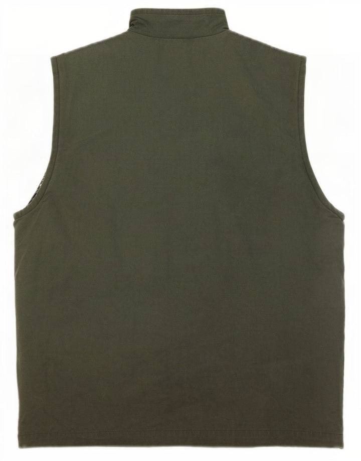Gilet utility da uomo vintage UK 38 cotone kaki medio
