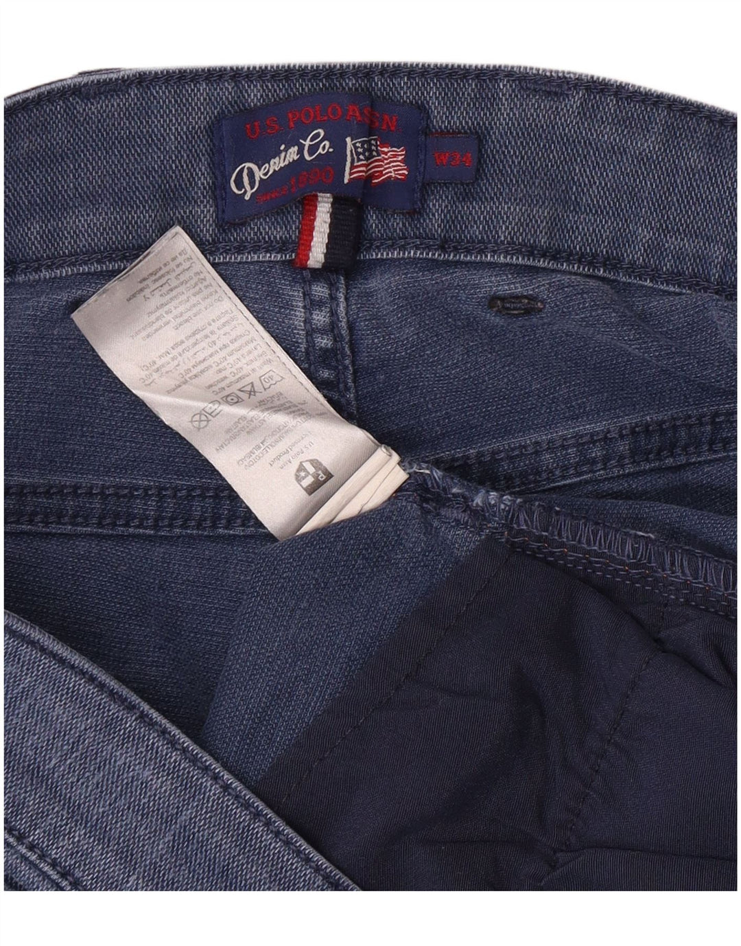 POLO ASSN. Jeans slim da uomo W34 L31 cotone blu navy