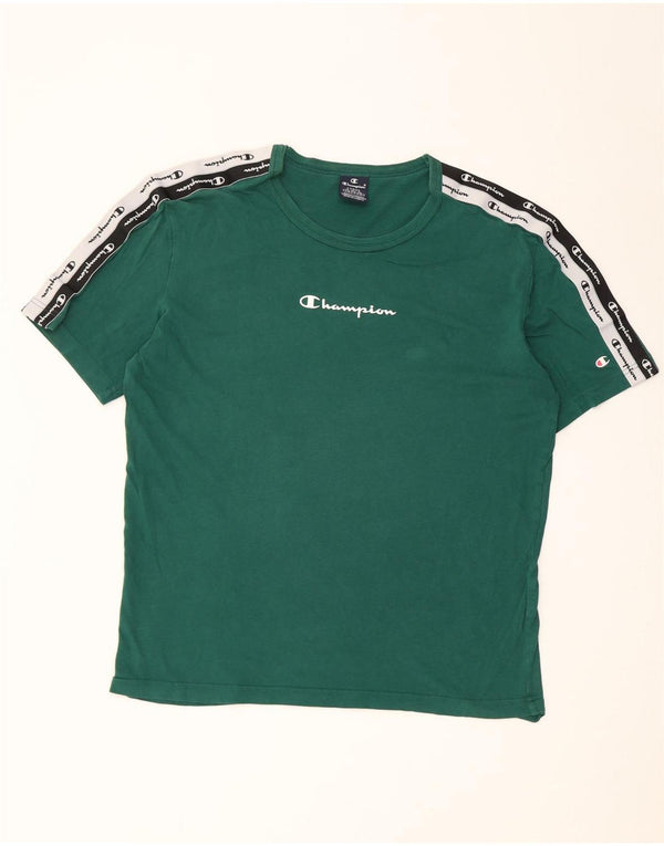 T-shirt grafica da uomo Champion Top grande color block verde