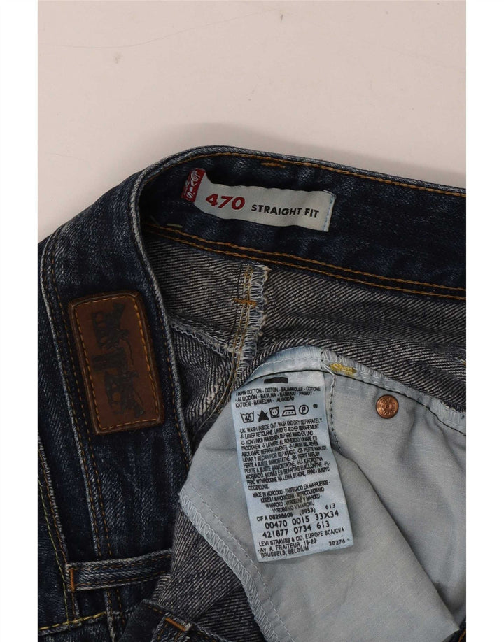 Jeans dritti Levi's 470 da donna W33 L34 cotone blu navy