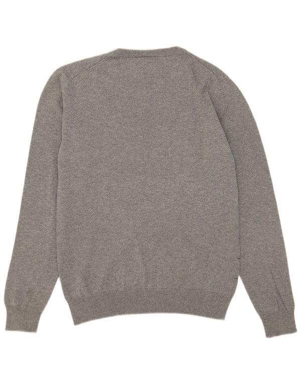 Maglione maglione girocollo da uomo Puma a righe grigio medio