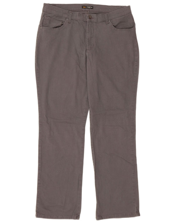 Pantaloni casual LEE da donna a vita media con vestibilità rilassata US 14 XL W36 L30 Grigio