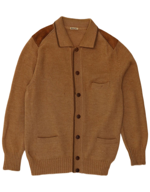 Maglione cardigan vintage da uomo IT 56 XL Marrone