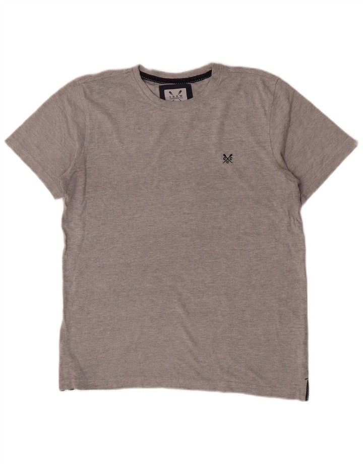 Crew Clothing T-shirt da uomo Top piccola in cotone grigio