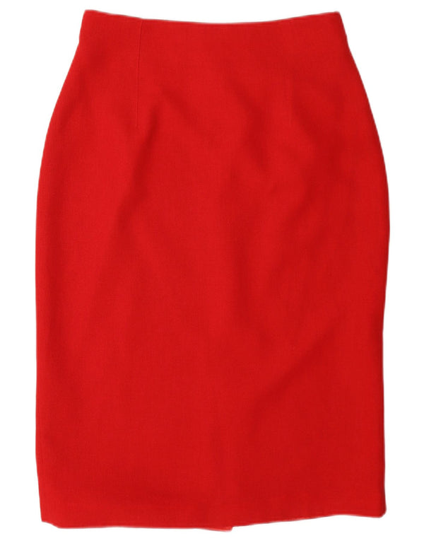Gonna a tubino a vita alta da donna Libra UK 10 piccola W26 rossa