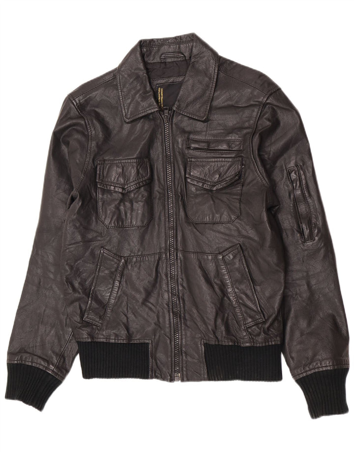 Giacca in pelle da uomo Jack & Jones UK 36 piccola nera