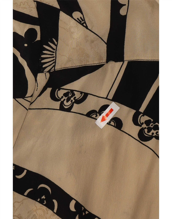 Camicia vintage da donna a maniche corte IT 52 2XL Patchwork beige