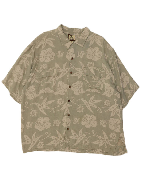 Camicia a maniche corte da uomo Tommy Bahama 2XL Seta floreale verde