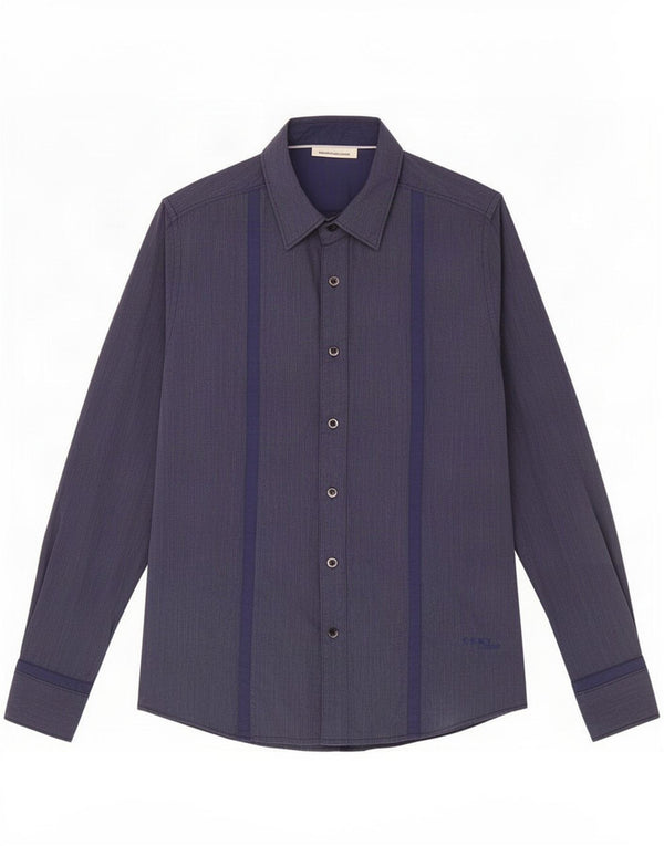 Camicia da uomo Dkny piccola in cotone gessato blu navy