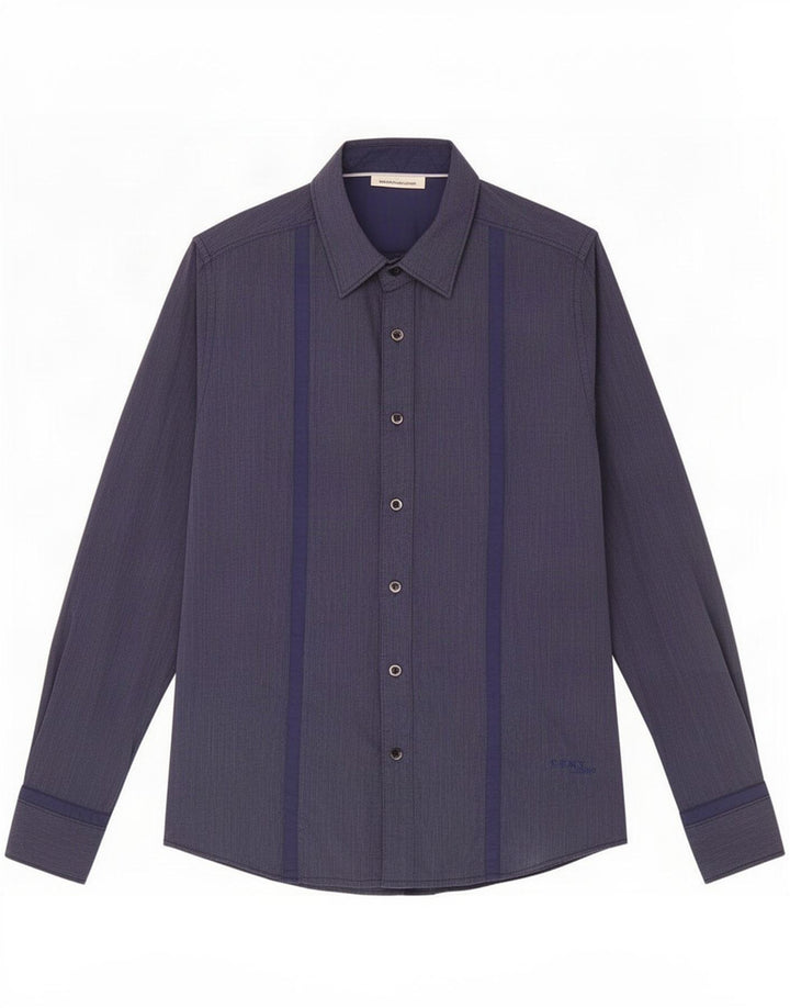 Camicia da uomo Dkny piccola in cotone gessato blu navy