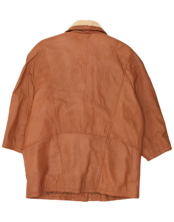 Giacca in shearling oversize da donna vintage UK 16 grande marrone