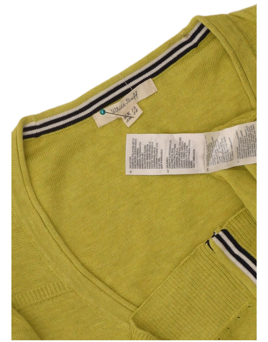 Maglione cardigan da donna White Stuff UK 10 Piccolo cotone verde