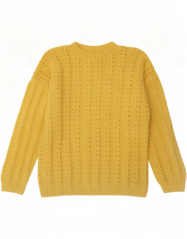 Vintage Mens Turtle Neck Jumper Sweater Large Yellow