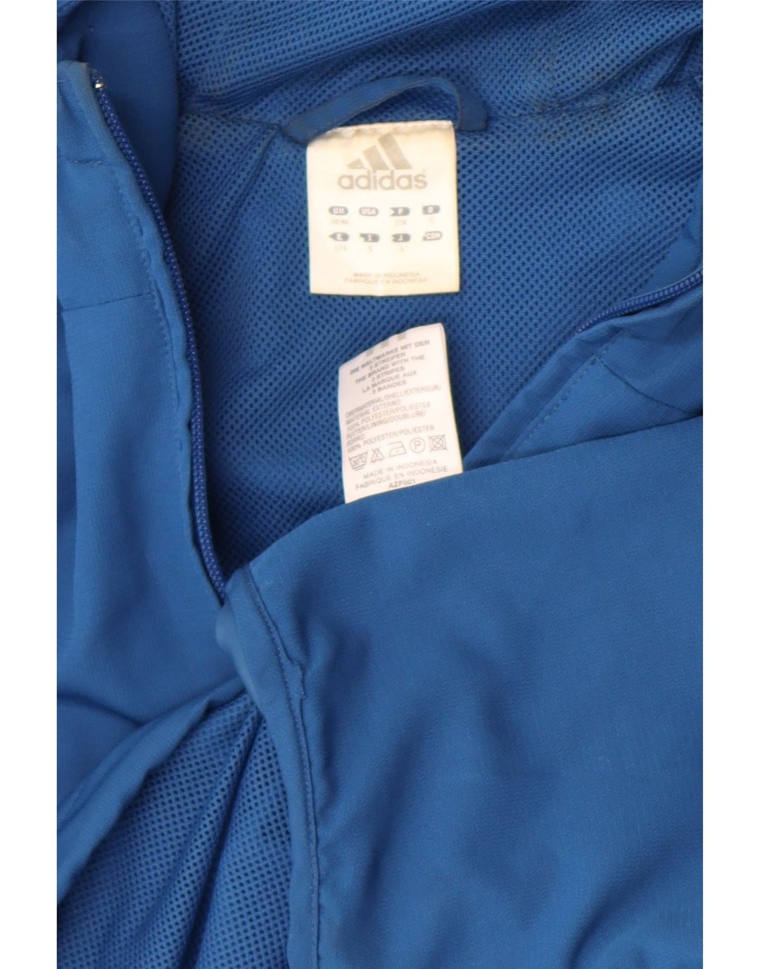 Giacca da ginnastica grafica da uomo Adidas UK 38/40 Colorblock blu medio
