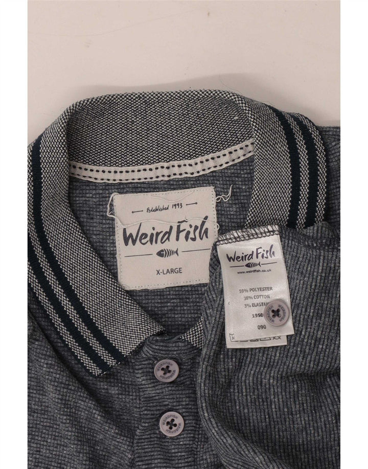 Polo da uomo Weird Fish XL in poliestere chiazzato grigio