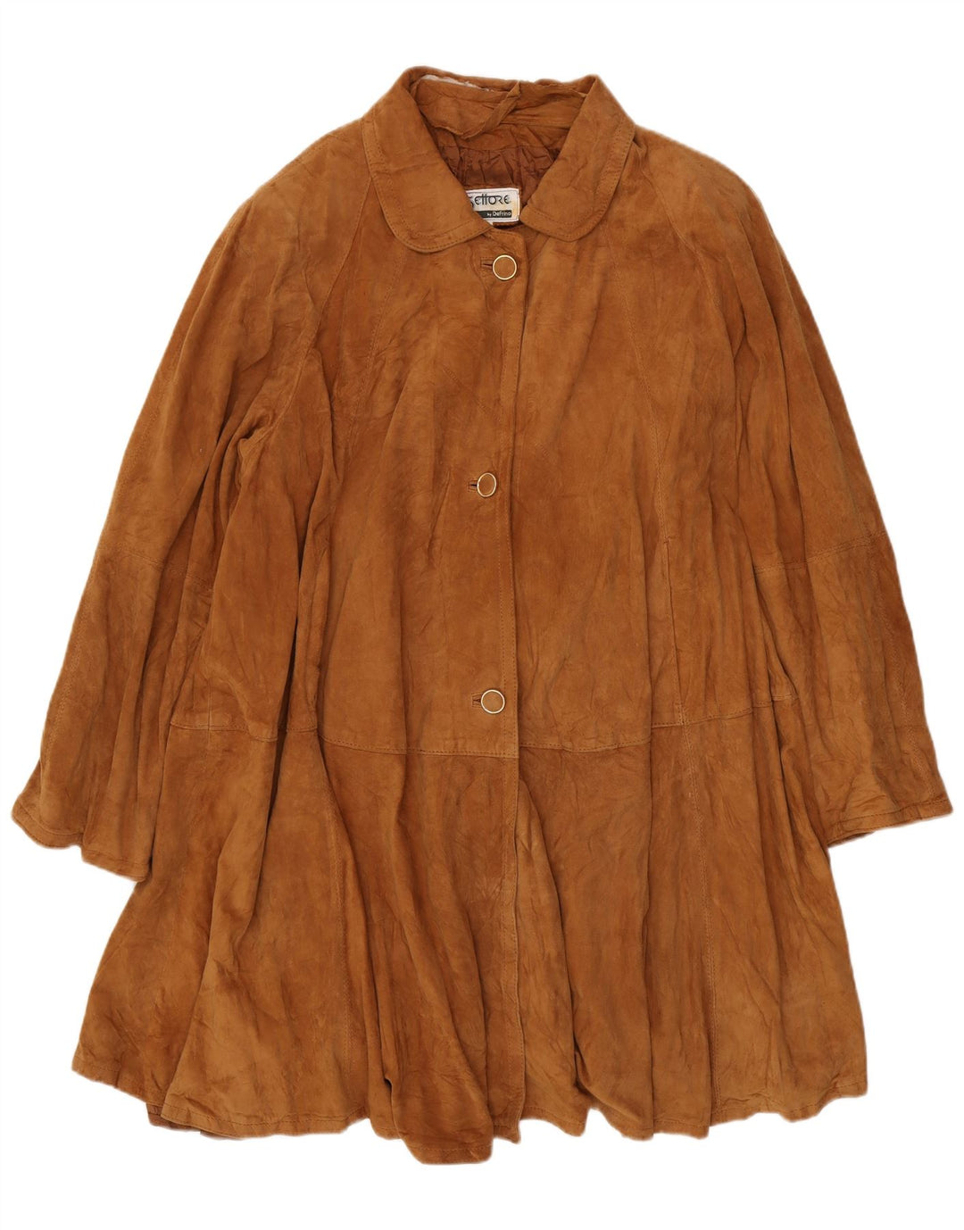 Soprabito in pelle scamosciata da donna Settore UK 16 grande in pelle marrone