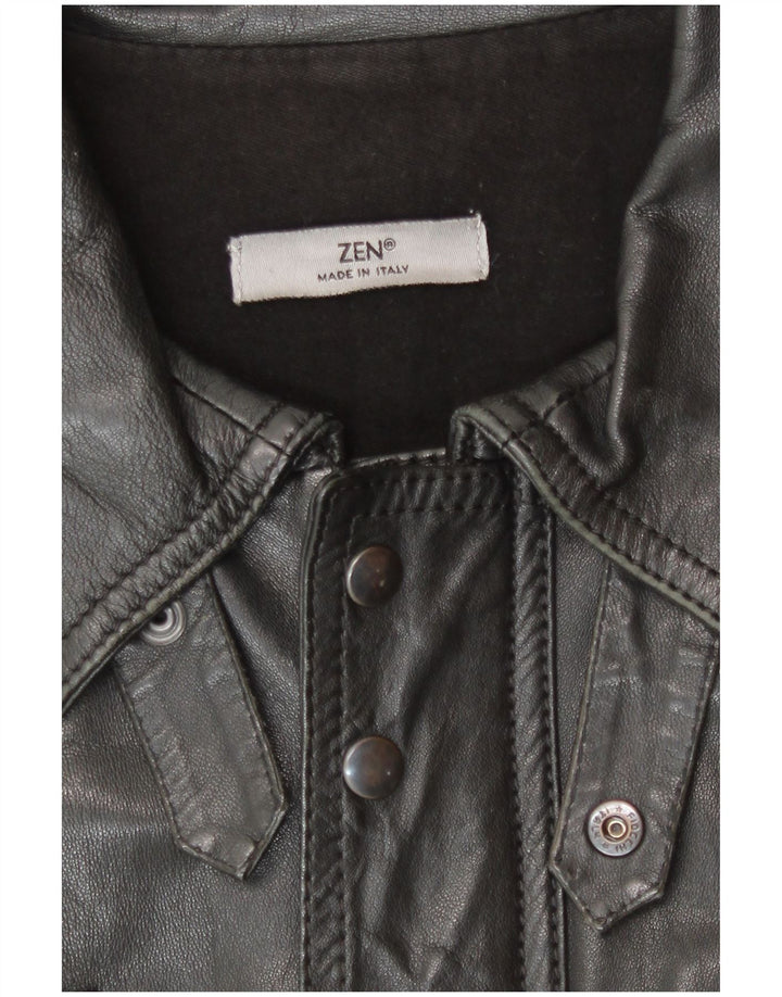 Giacca in pelle da uomo Zen IT 52 Large in pelle nera