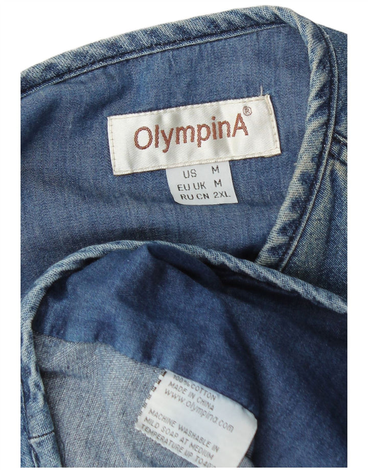 Gilet utility denim da uomo Olympia UK 38 cotone blu medio
