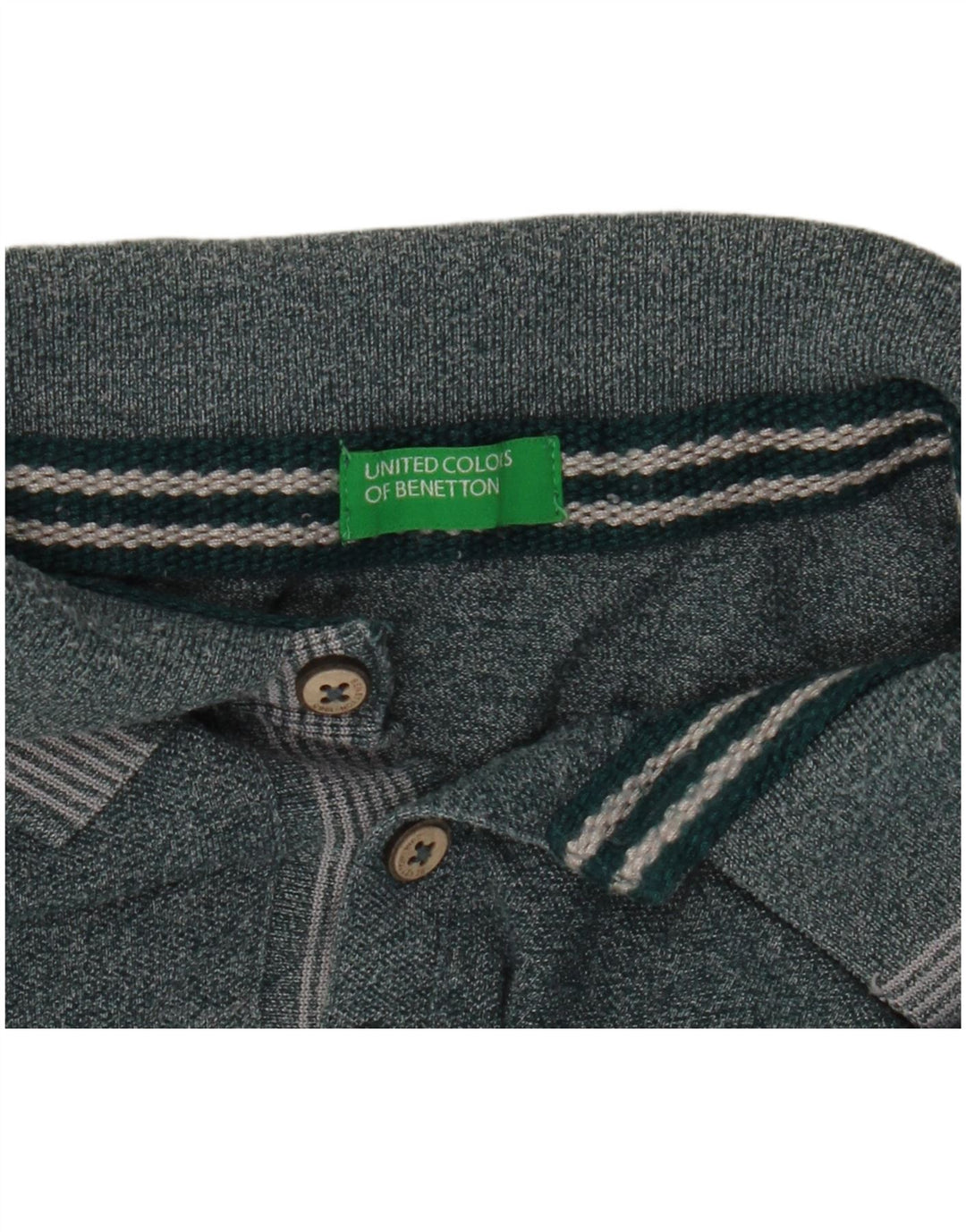 Polo grafica da uomo Benetton verde medio screziato