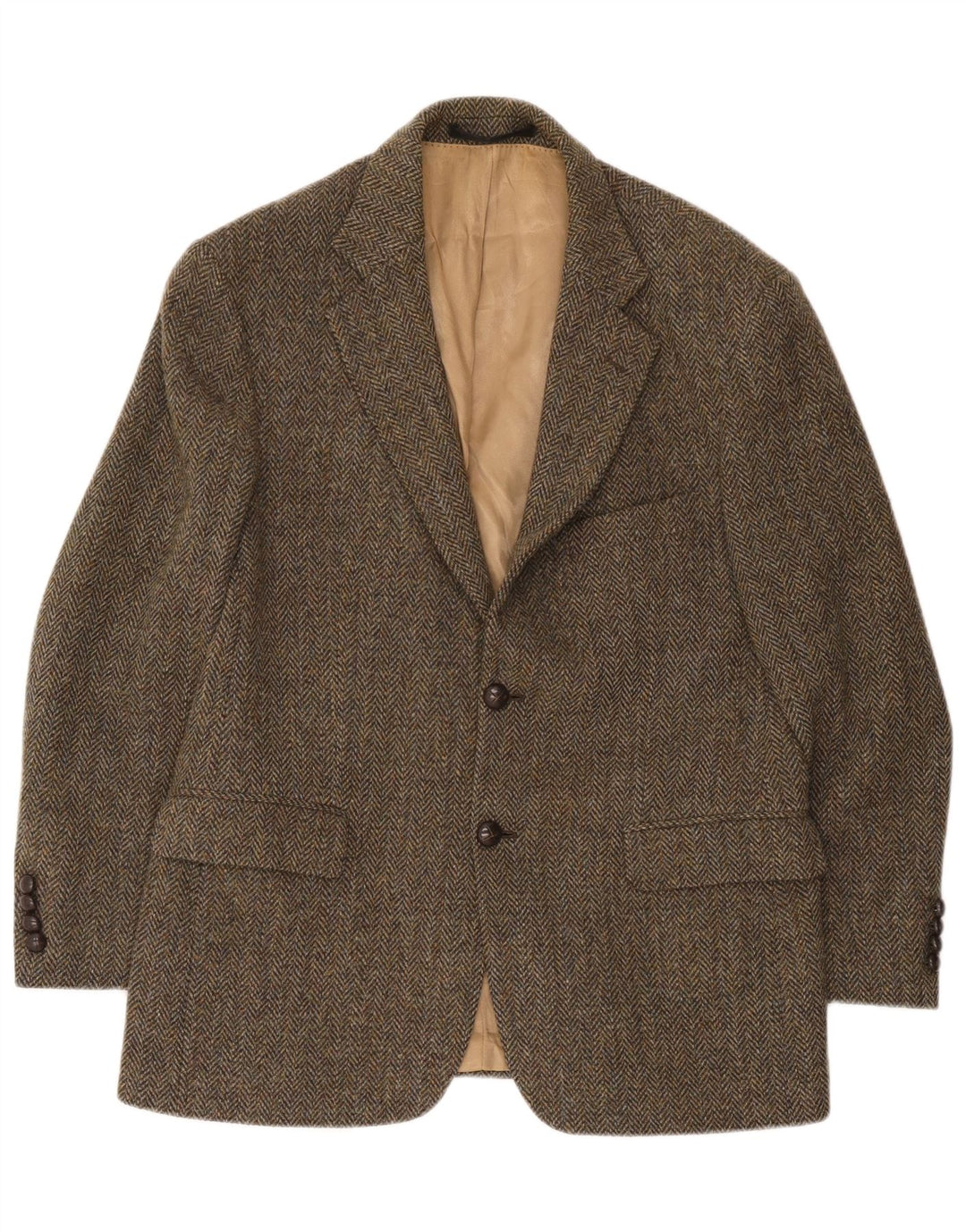 Giacca blazer da uomo in tweed Harris Marks & Spencer UK 40 verde medio