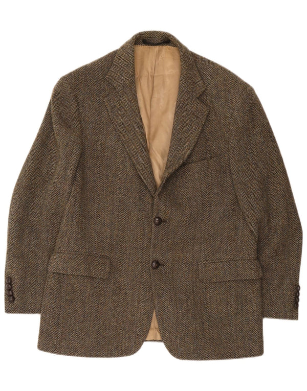 Giacca blazer da uomo in tweed Harris Marks & Spencer UK 40 verde medio