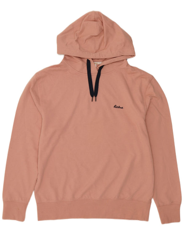 BARBOUR Felpa con cappuccio da uomo in cotone rosa medio