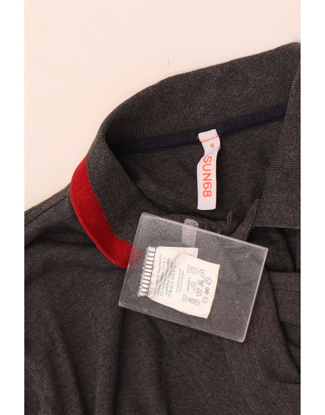 Polo a maniche lunghe da ragazzo Sun68 13-14 anni in cotone grigio medio