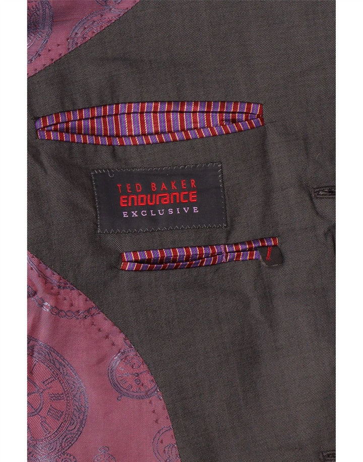 TED BAKER Mens 2 Button Blazer Jacket UK 42 XL Grey Wool