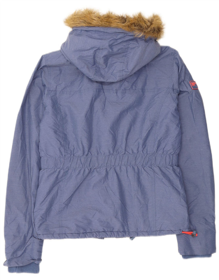 Giacca a vento Sherpa da donna con cappuccio Superdry UK 14 Blu medio