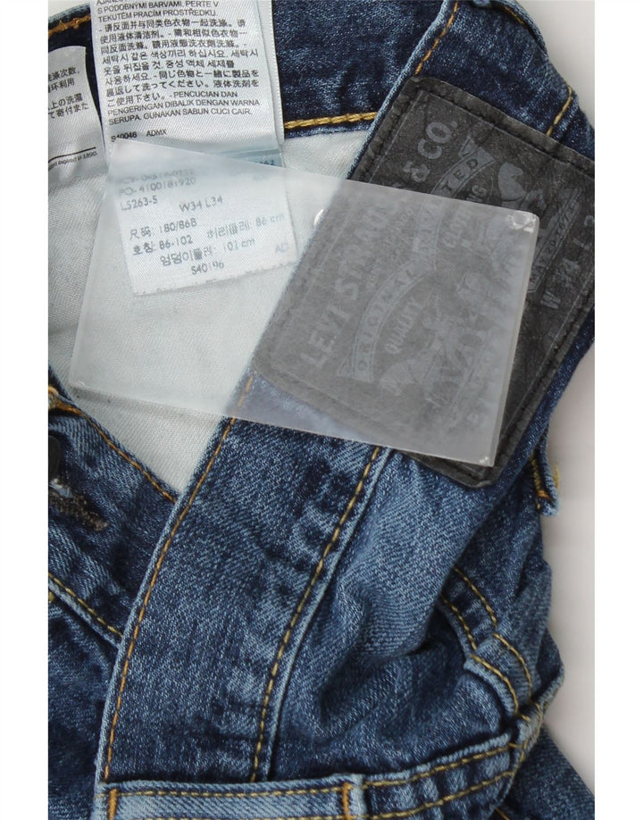 Jeans Levi's Uomo 511 Slim Distressed W34 L34 Cotone Blu