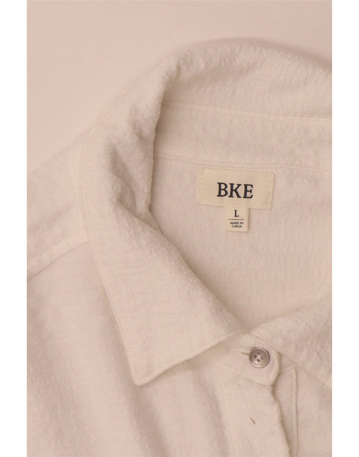 BKE Camicia da donna oversize pullover camicetta UK 16 Large Rayon bianco