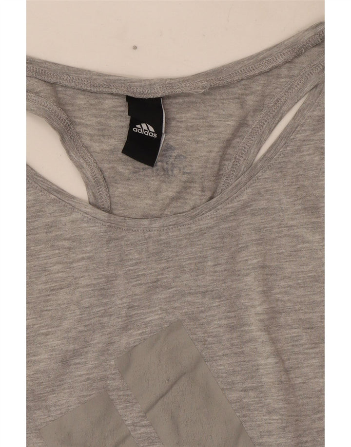 Canotta grafica da donna Adidas UK 10 piccola grigia