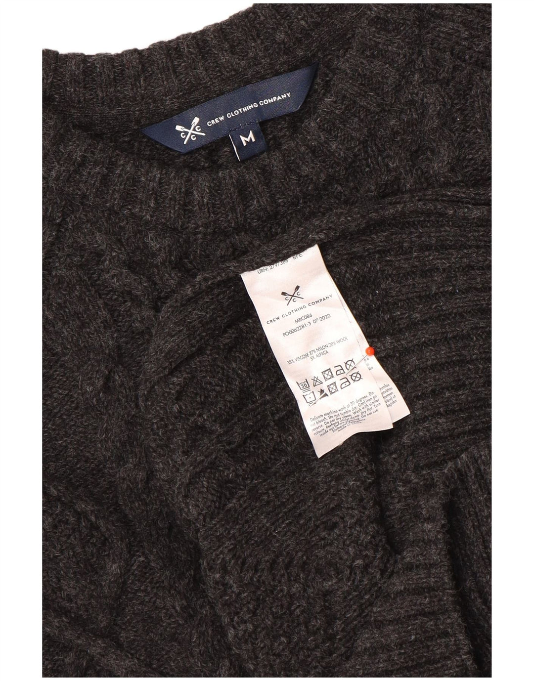Crew Clothing Maglione da uomo con scollo a barca in viscosa grigio medio