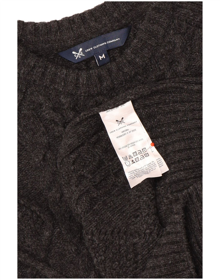 Crew Clothing Maglione da uomo con scollo a barca in viscosa grigio medio