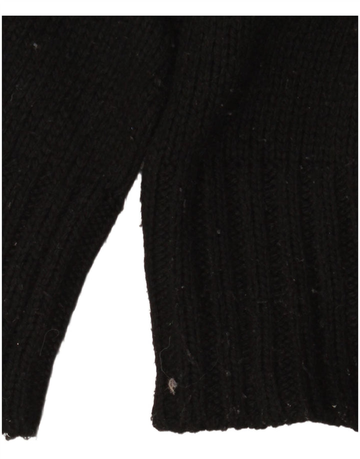 Maglione maglione oversize con collo dolcevita da donna Zara UK 16 grande nero