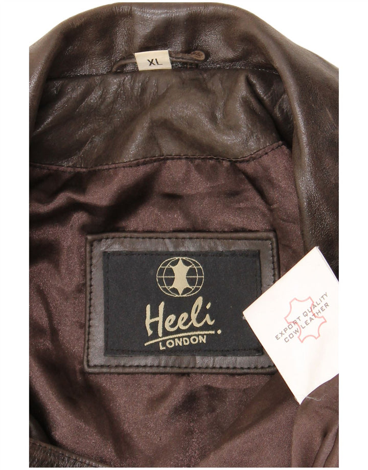 Giacca in pelle da uomo Heeli UK 42 XL in pelle marrone
