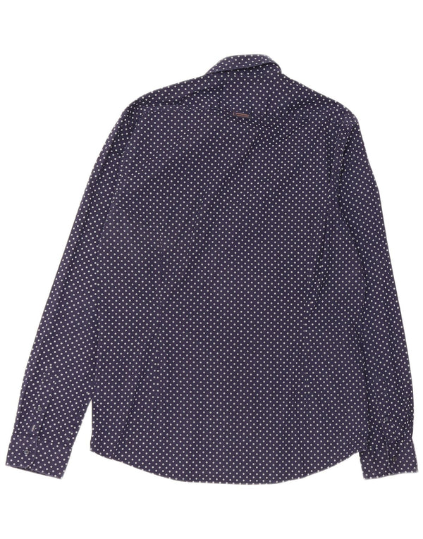 Camicia da uomo Scotch & Soda XL in cotone maculato blu navy