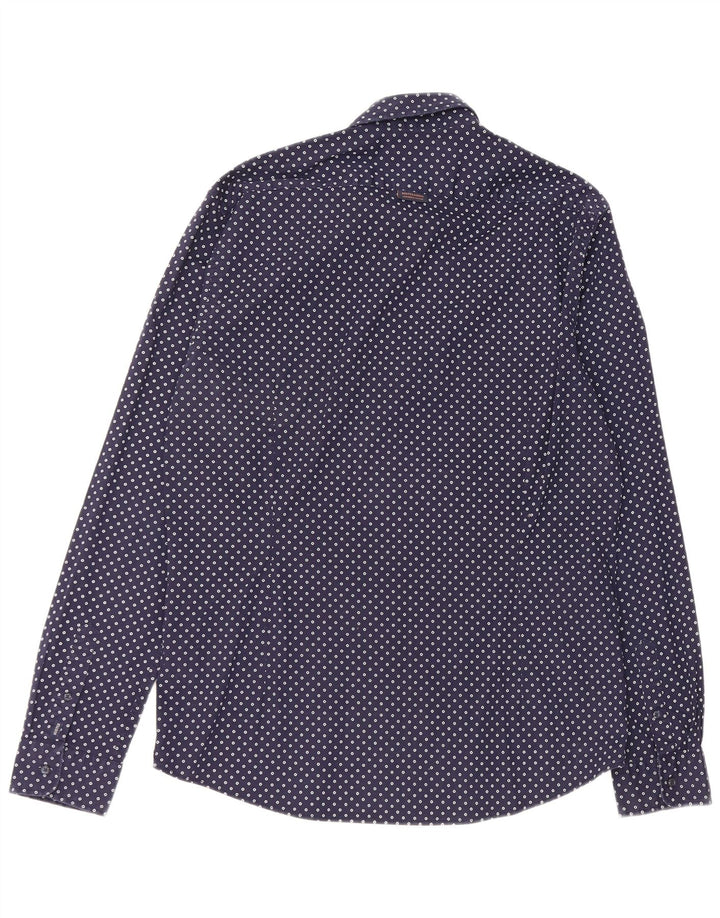Camicia da uomo Scotch & Soda XL in cotone maculato blu navy