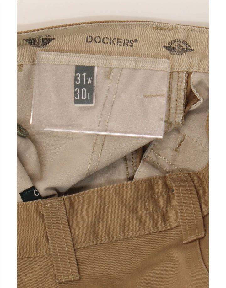 DOCKERS Pantaloni chino dritti da uomo W31 L30 in cotone beige
